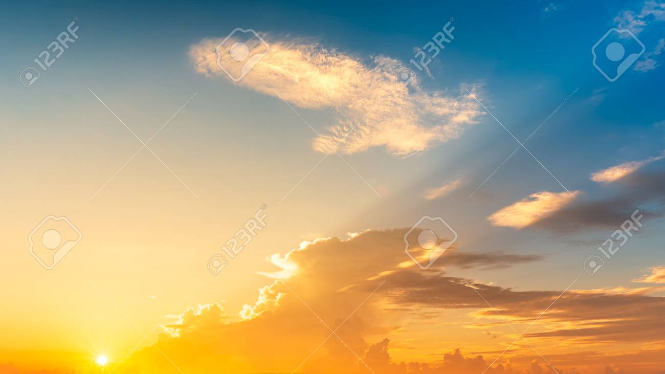 The Nature Panorama Background Twilight Sky With Sun And