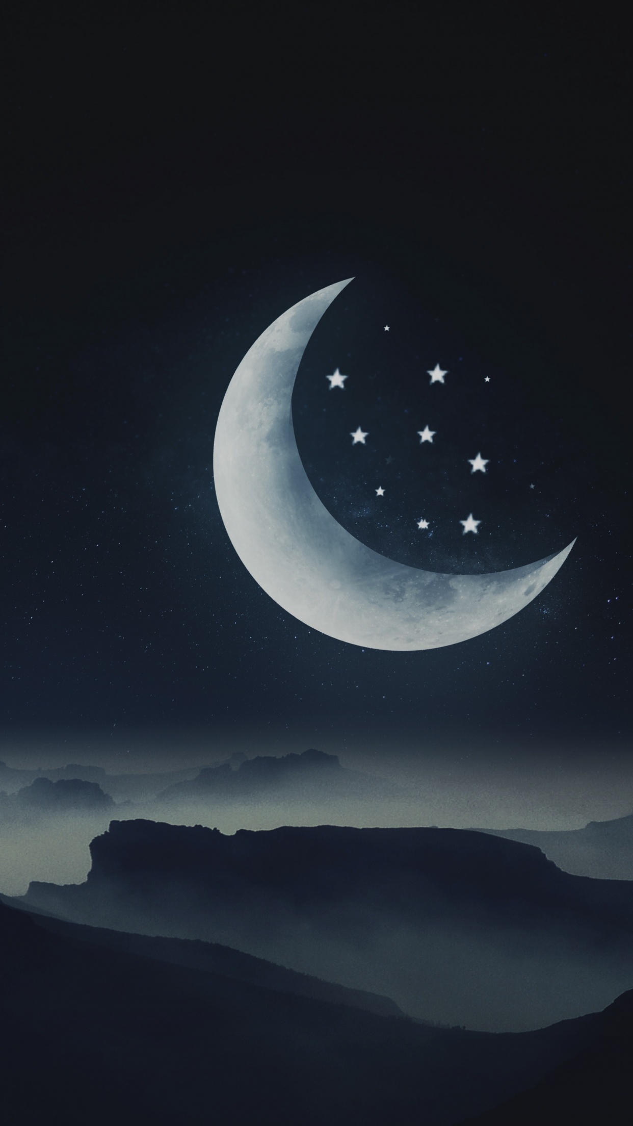 Moon And Stars iPhone Wallpaper