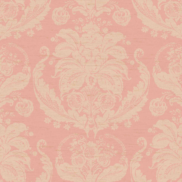 Peach And Pink Harvest Damask Wallpaper Wall Sticker Outlet