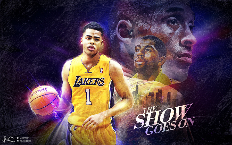 Wallpaper Of D Angelo Russell In La Lakers Jersey Full Size Can Be
