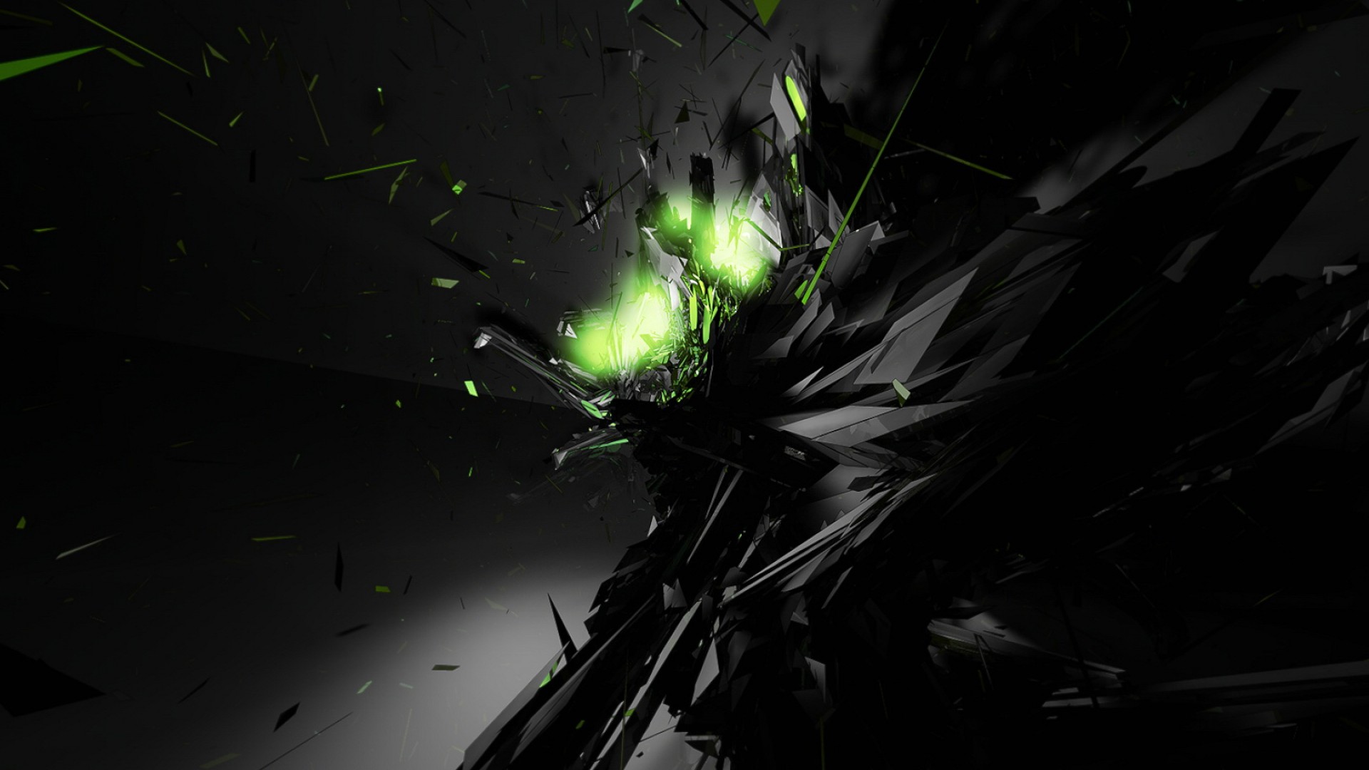 Black Abstract Green Glow Desktop Wallpaper And Make This