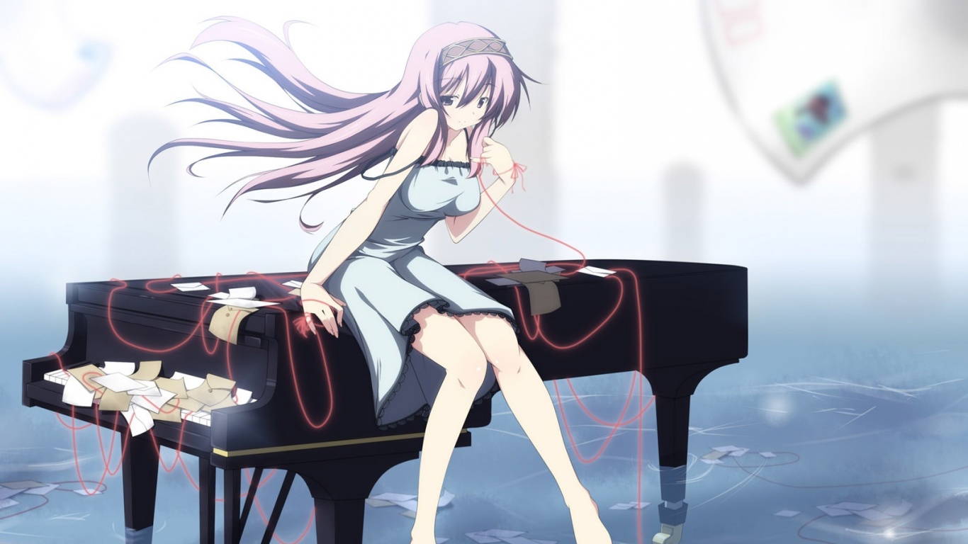 Anime Girl On Piano Desktop Pc And Mac Wallpaper