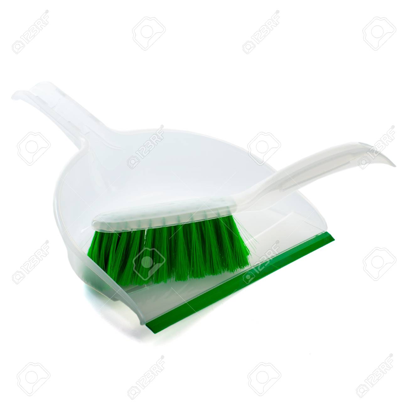 A Sweeper And Look On White Background Stock Photo Picture