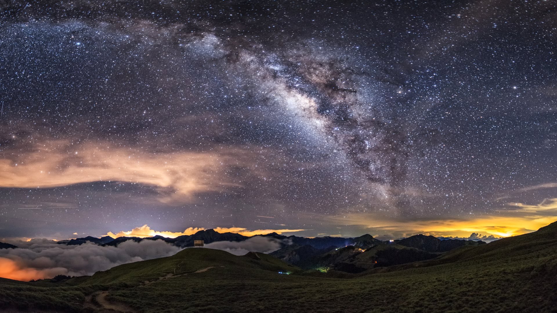 Milky Way on the night sky 1920x1080