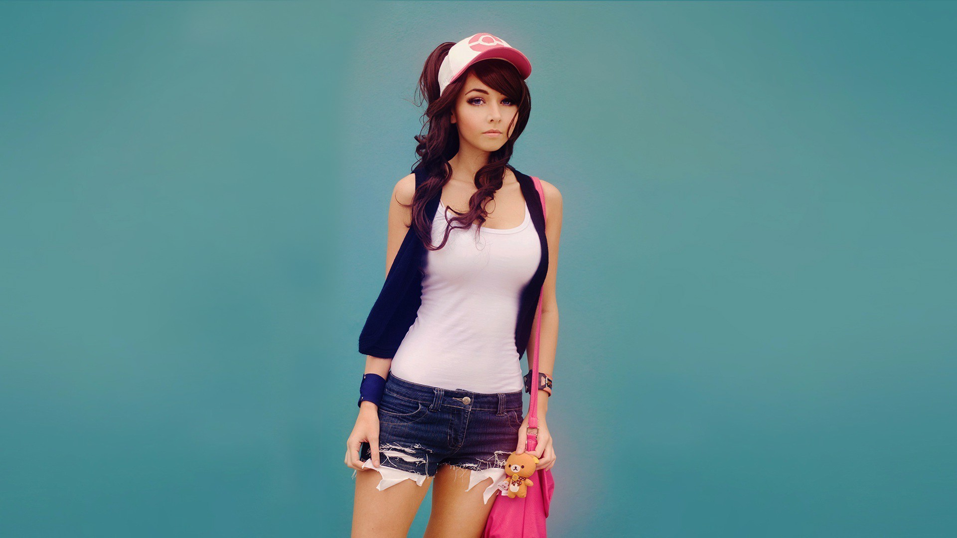 Anime Pok Mon Trainers Simple Background Amy Thunderbolt
