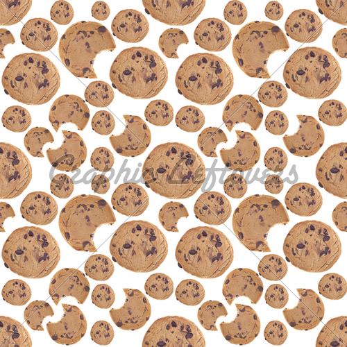 Chocolate Chip Cookie Seamless Background Gl Stock Image