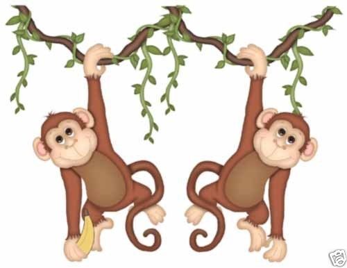 Monkey Wallpaper Wall Border Decals Baby Boy Nursery Kids Room Jungle
