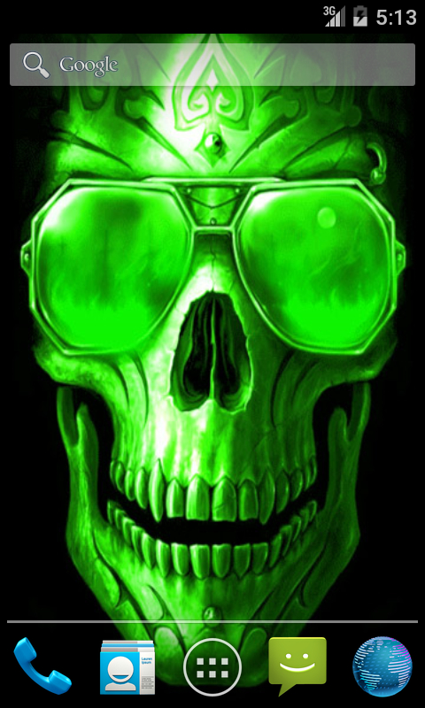Home Press Menu Wallpaper Live Green Skull