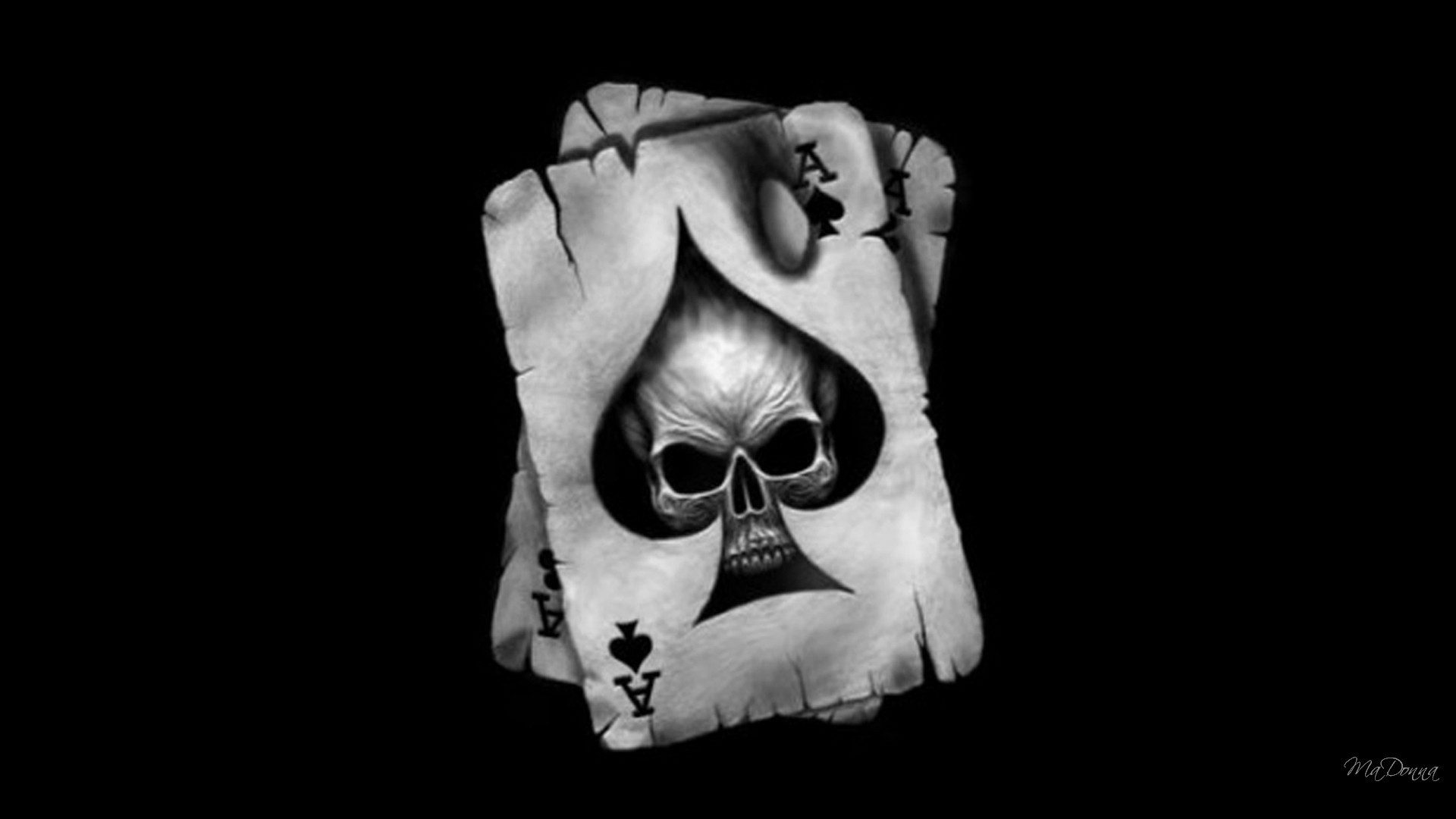 Ace of Spades Skull Wallpaper: Dark and Edgy Design