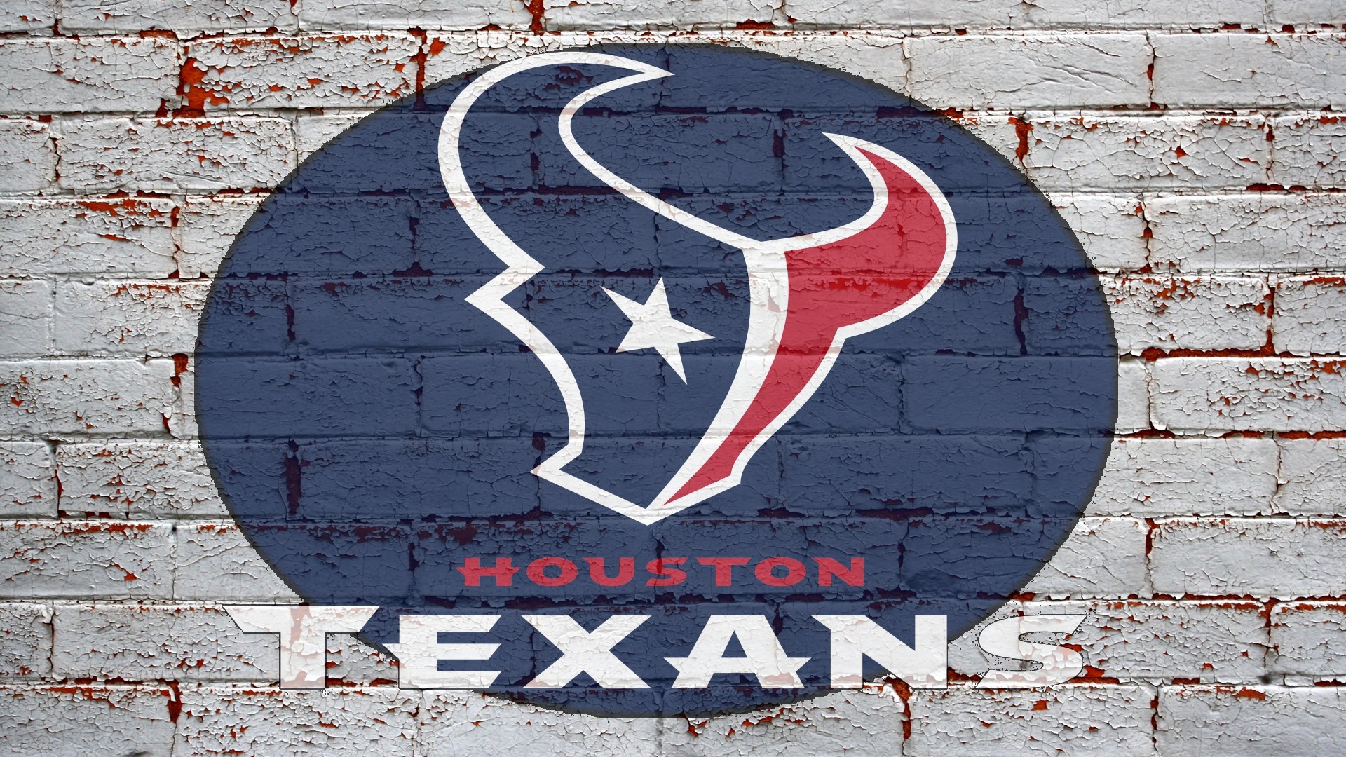 Nfl Houston Texans Logo On Grey Brick Wall
