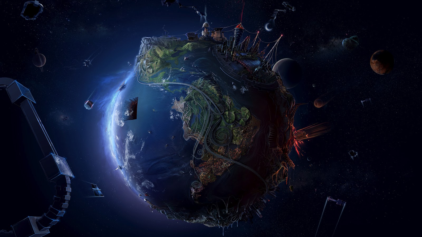 Animated Globe HD Wallpaper Space 3d Hq