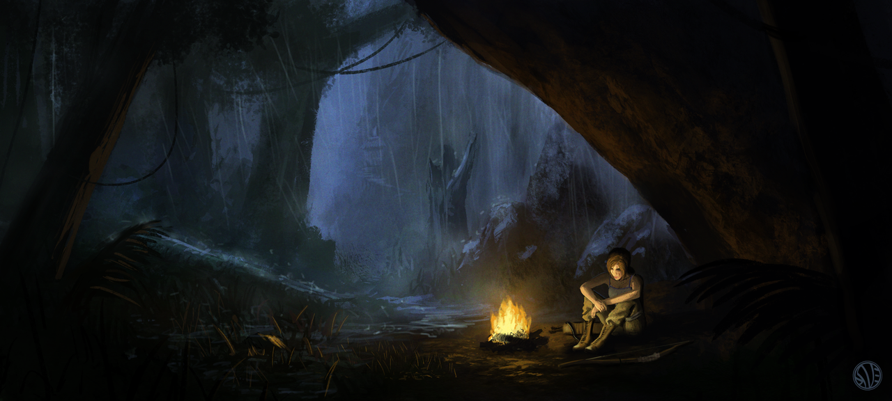 Campfire Art Tomb Raider By
