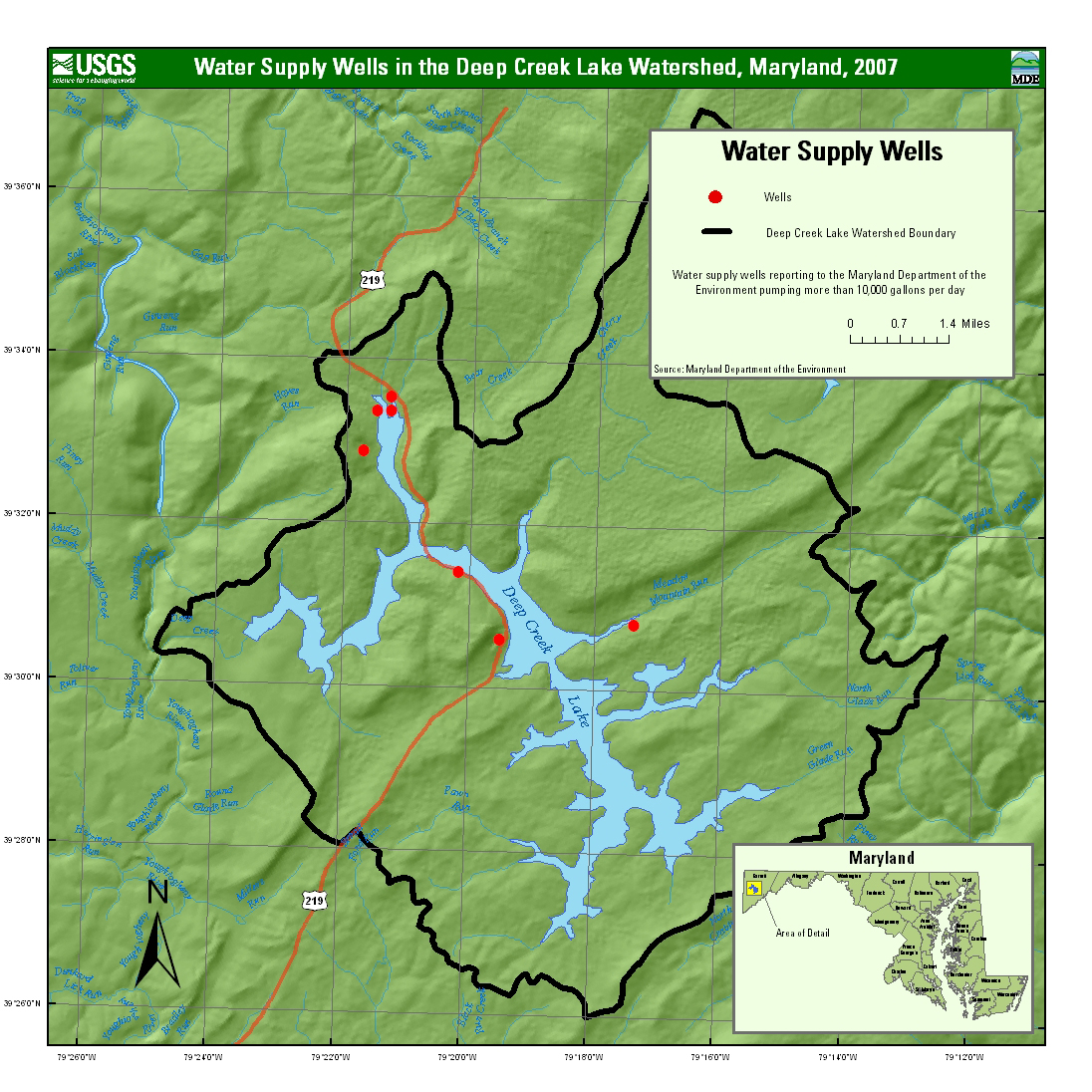 Deep Creek Usgs Water Resources Of Maryland Delaware And