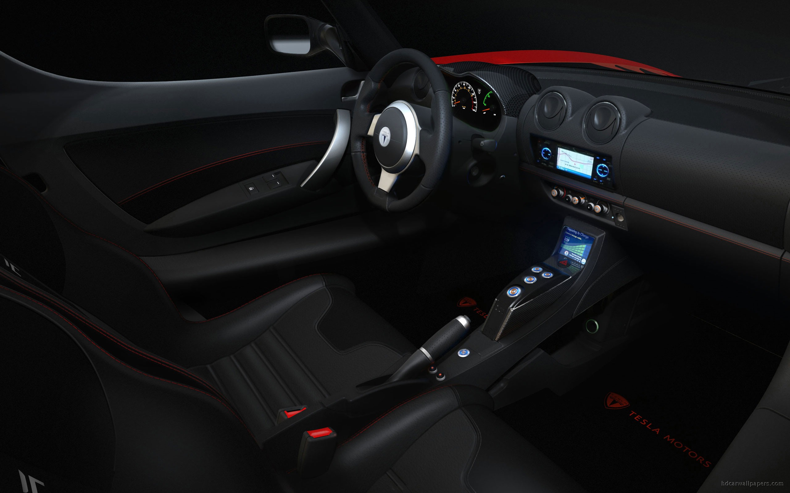 Tesla Roadster Sport Interior Wallpaper HD Car Id