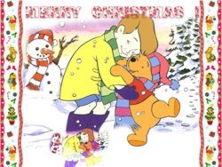 Pooh And Christopher Robin Celebrate Christmas