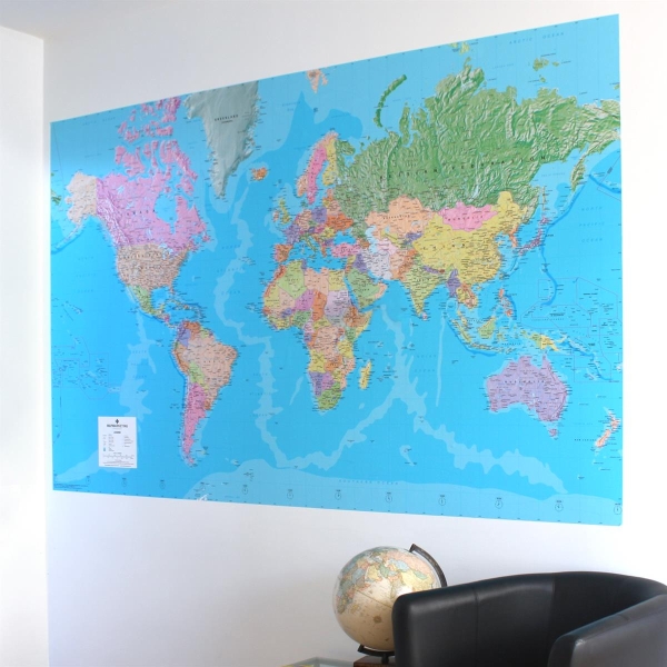 This Good Value World Map Wallpaper Is Ideal For The Home Or Office