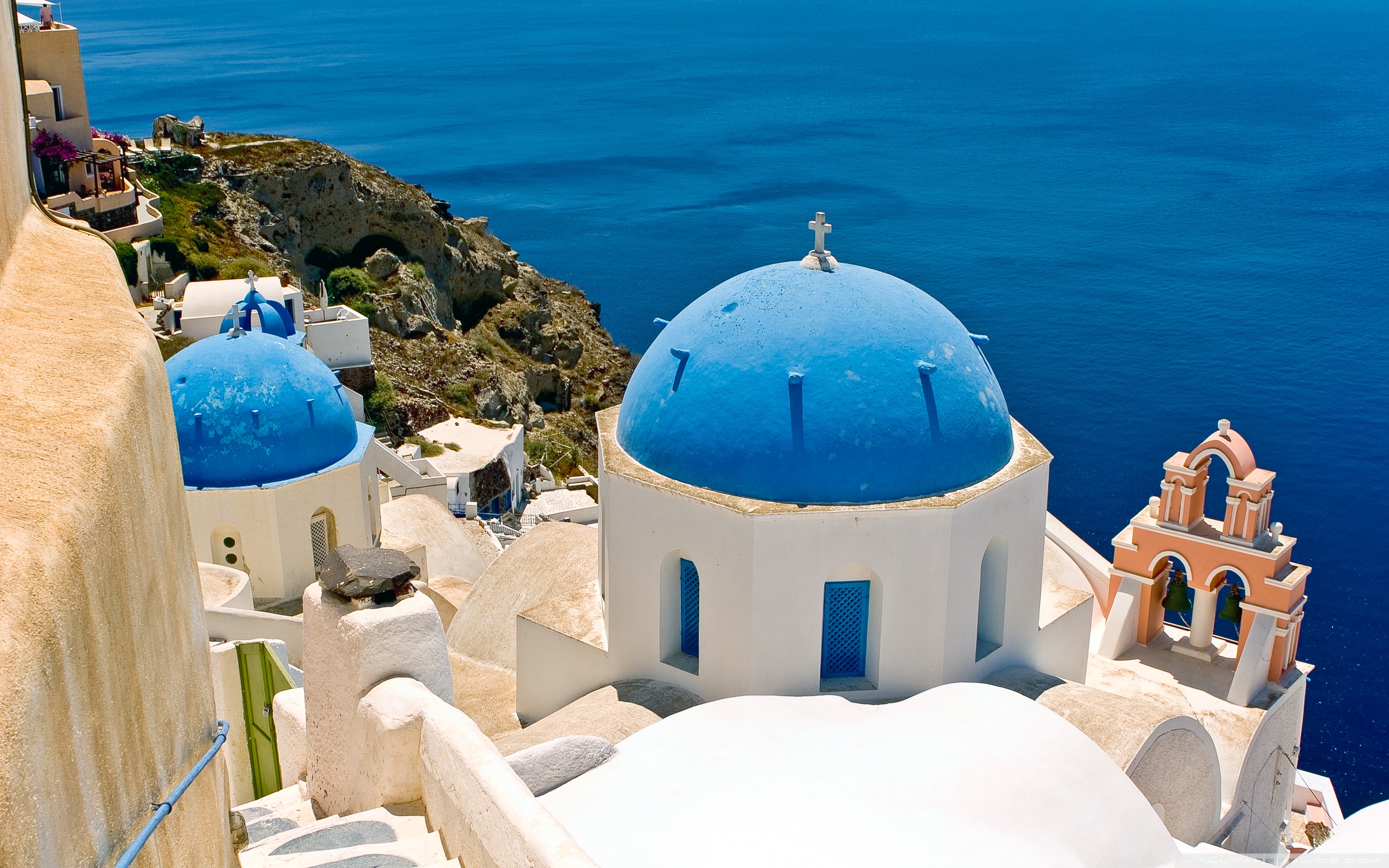 Oia Santorini Greece 4k HD Desktop Wallpaper For