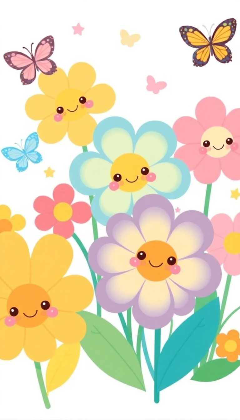 Kawaii Flowers Wallpaper