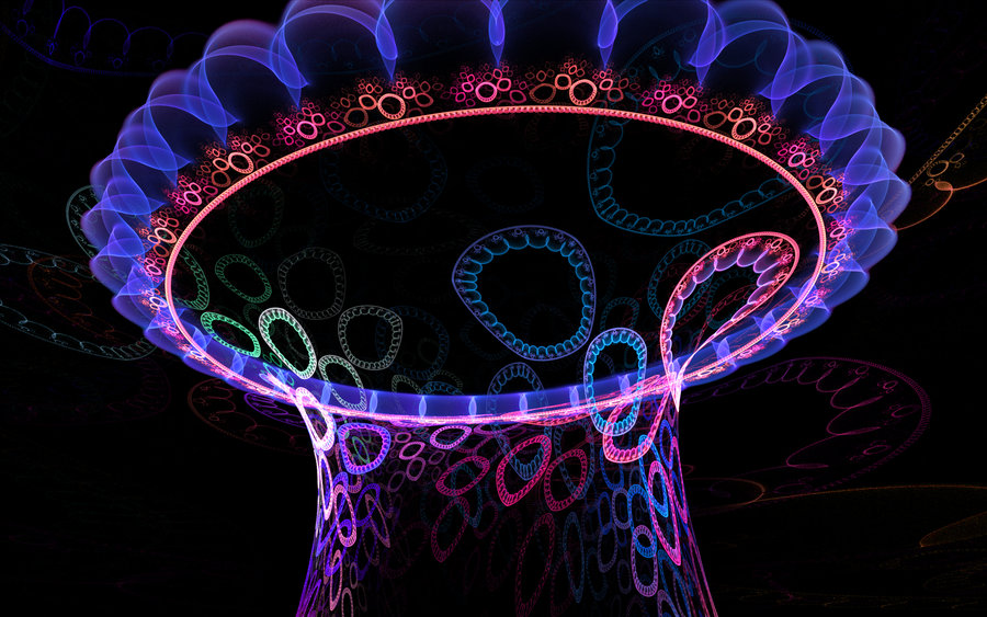 Psychodelic Neon Mushroom By Nmsmith
