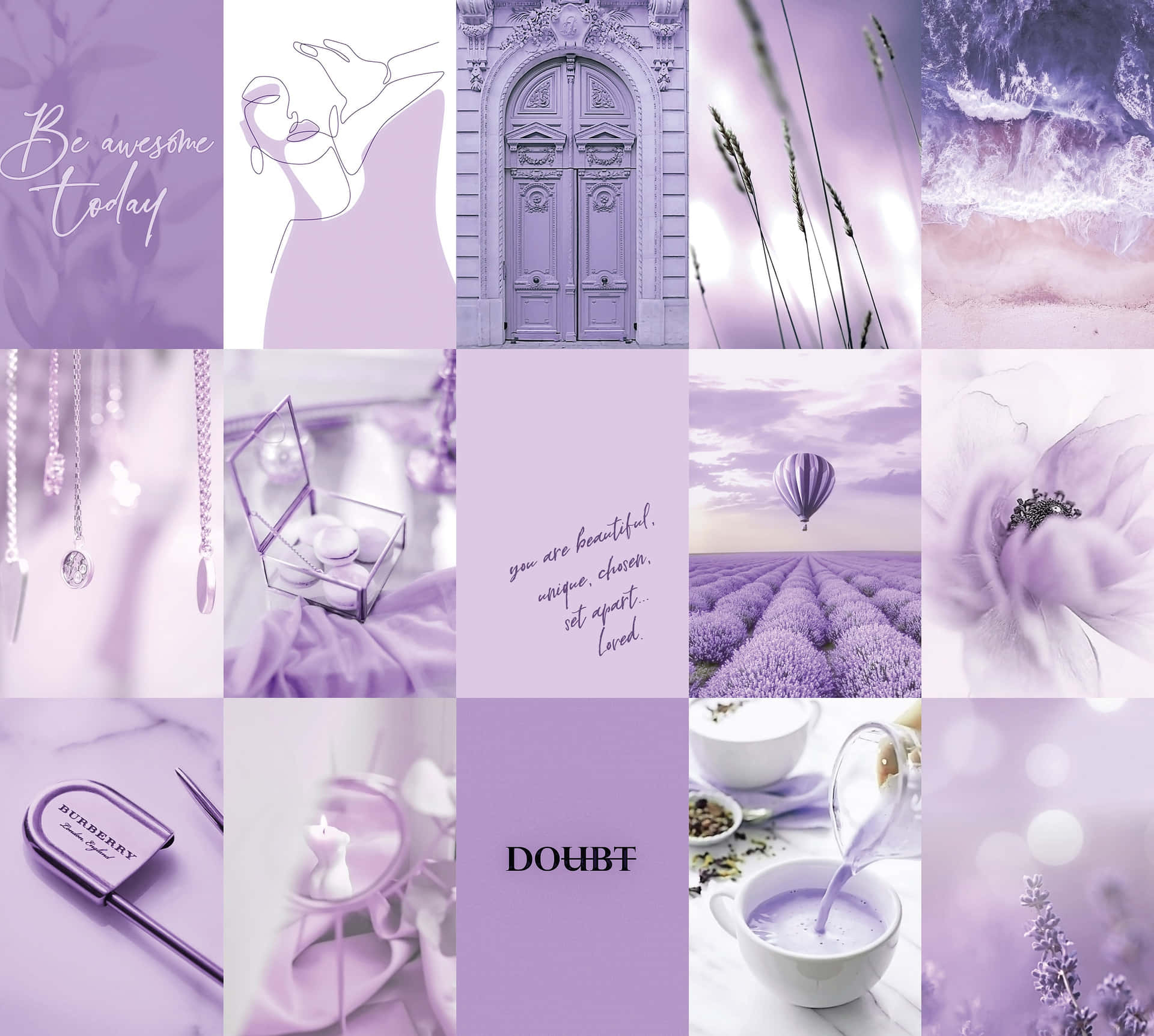 Purple Aesthetic Collage Wallpaper