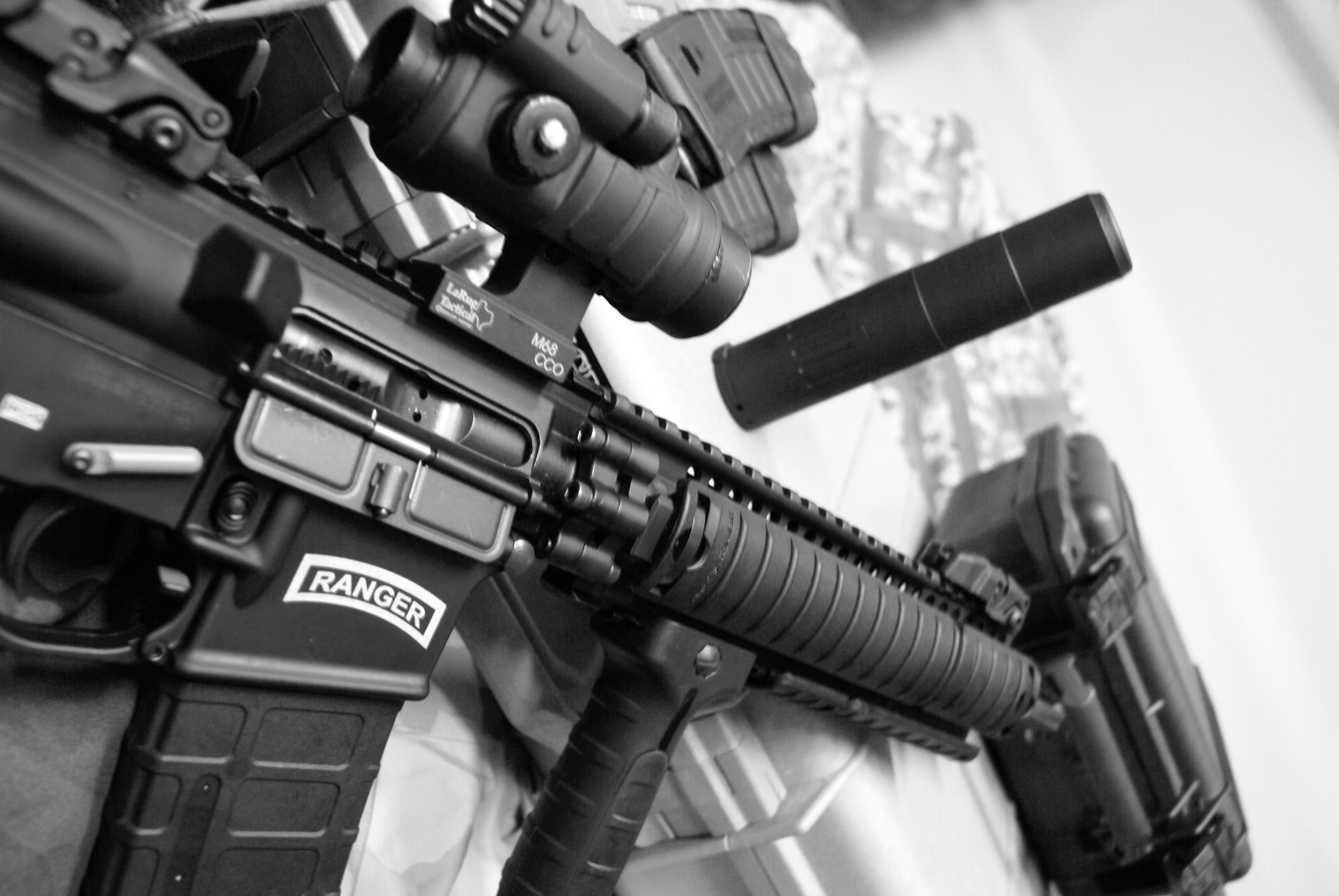 Rifles Weapons Ar Larue Tactical Suppressor Aimpoint HD Wallpaper