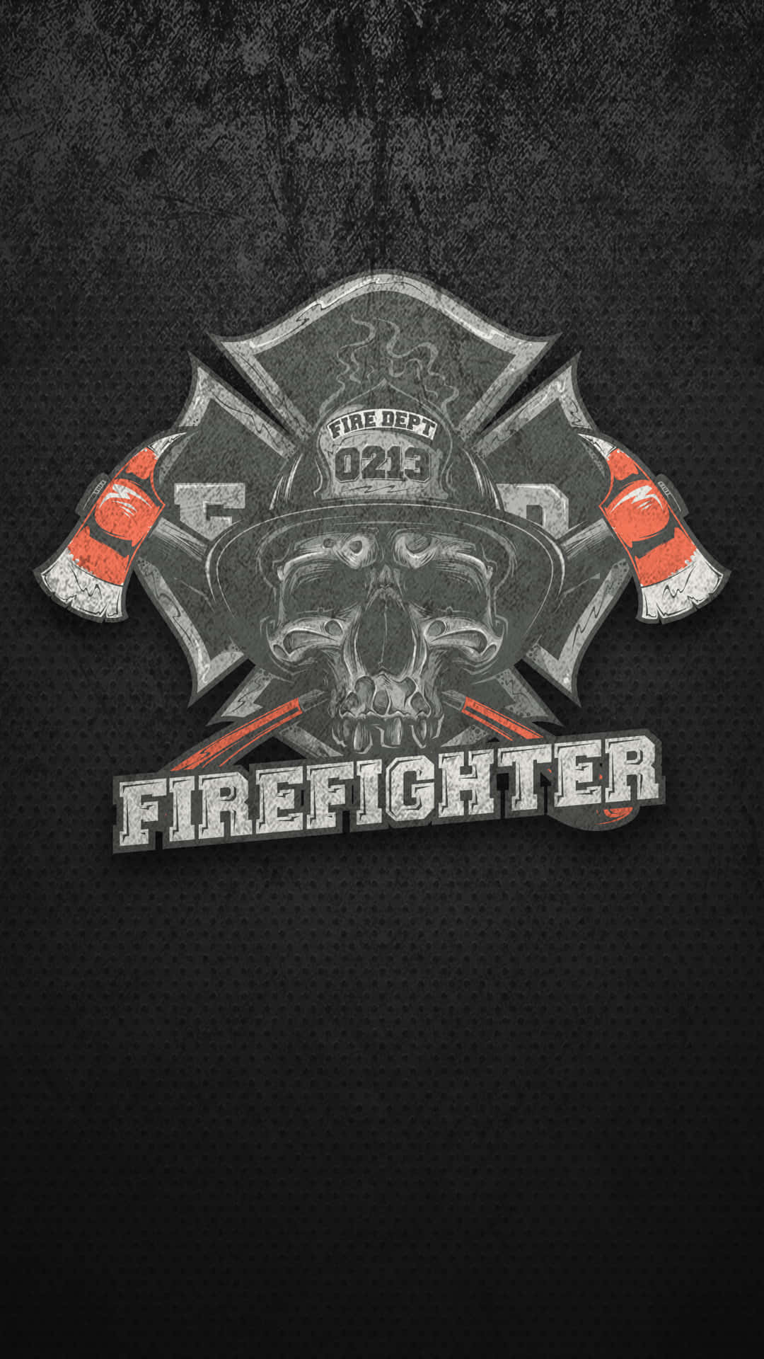A grunge-style illustration of a firefighter skull wearing a helmet with the number 0213 and crossed axes, evoking a sense of honor and sacrifice within the Los Angeles Fire Department