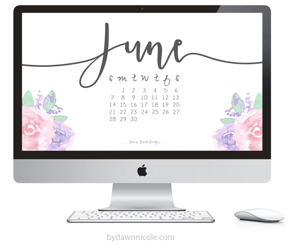 June Printable Calendar Desktop Wallpaper Bydawnnicole