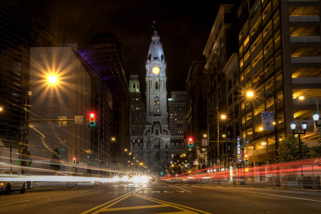 Philadelphia Pennsylvania City Hall Philly Night Photography HDr