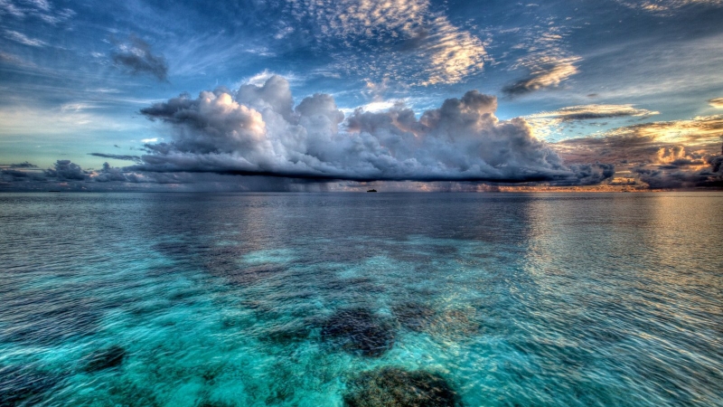 blue clouds nature sea seascapes 1600x900 wallpaper Nature Clouds HD
