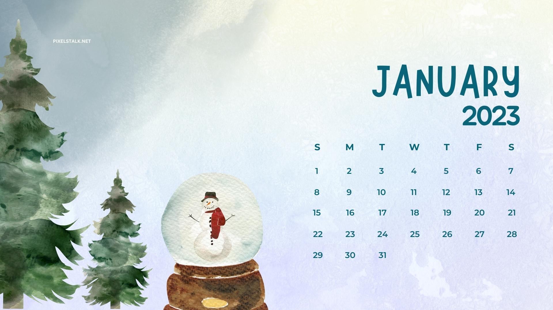 January Calendar 2023 Desktop Backgrounds HD