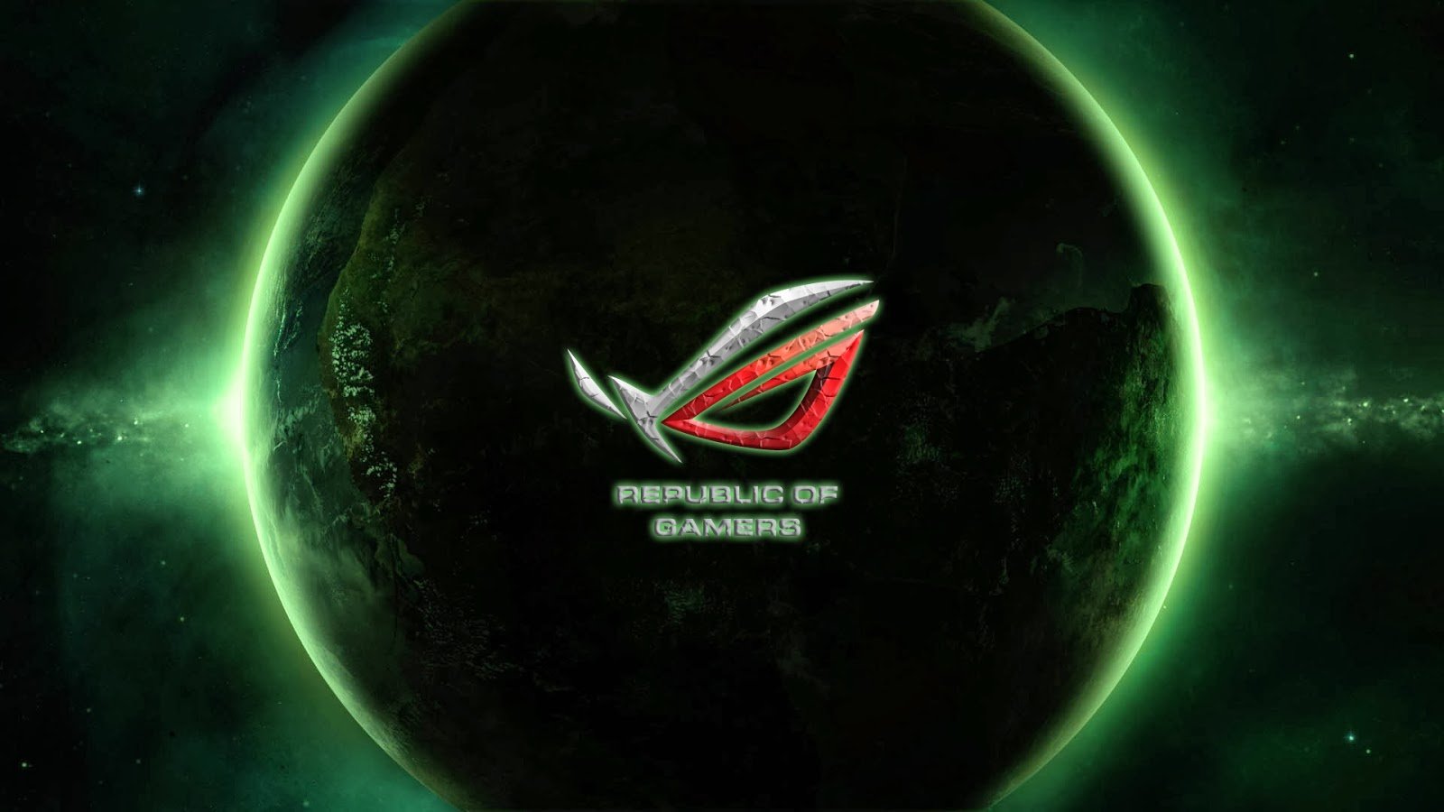 Asu Republic of Gamers Logo Brand Space Planet Widescreen HD Wallpaper
