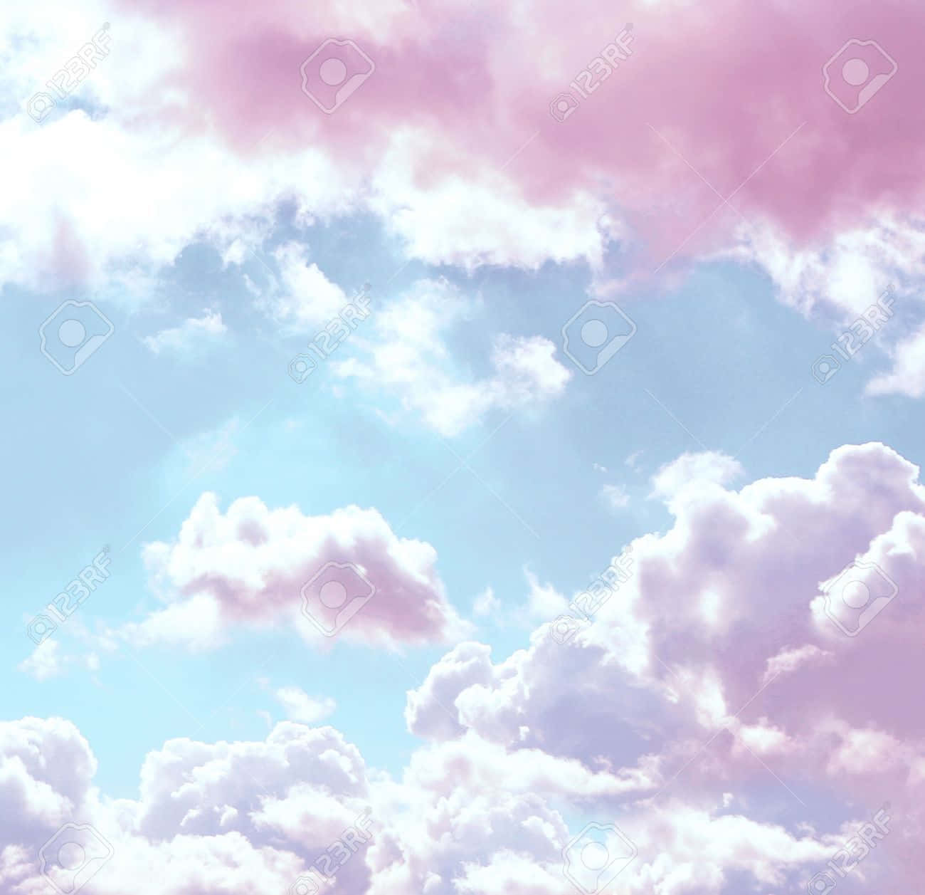 Pink And Blue Clouds Wallpaper