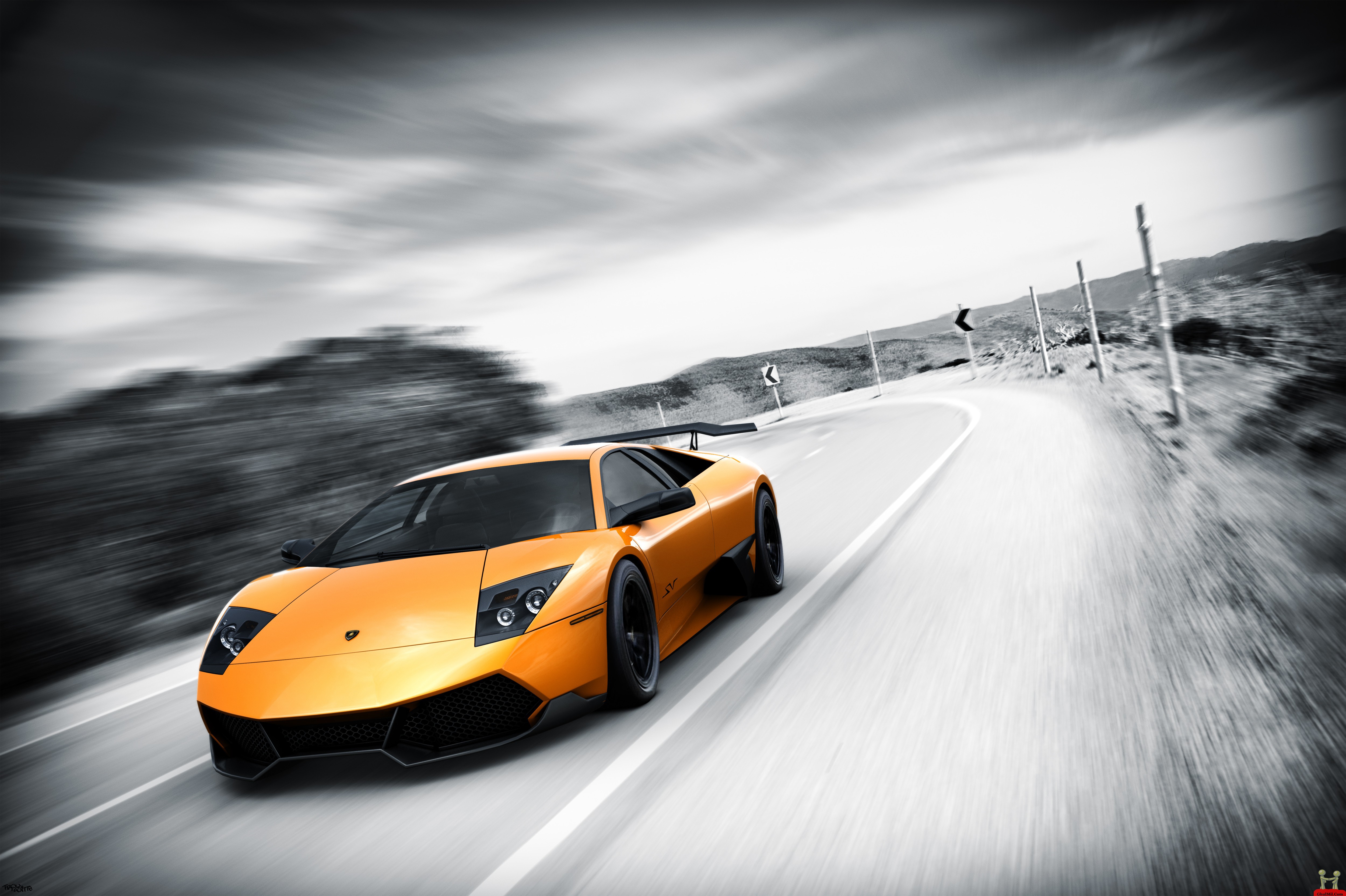 Lamborghini Murcielago Sv Orange HD Wallpaper