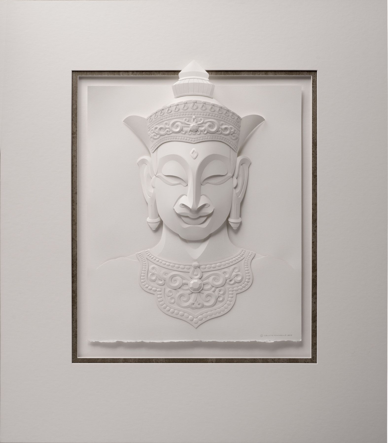 Calvin Nicholls Crowned Buddha With Background Bfk Deckle Edged