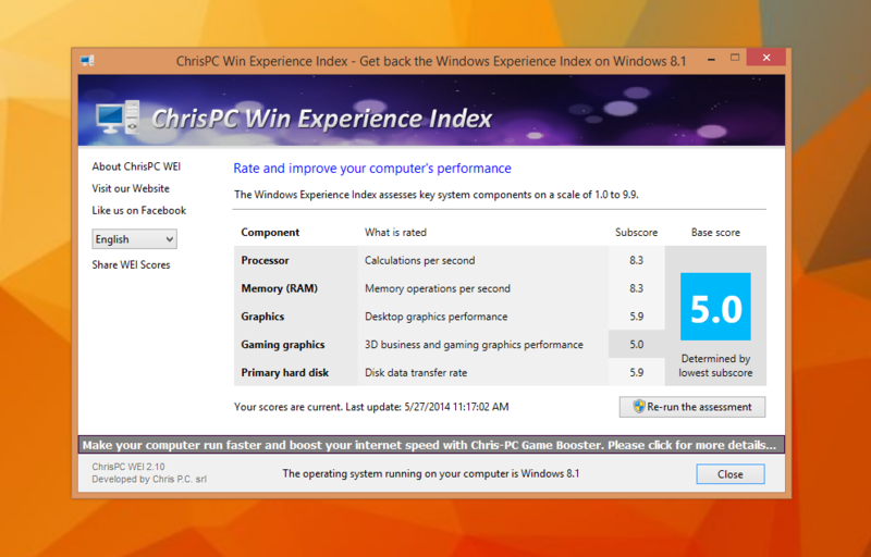 Windows Device Check Your Experience Index