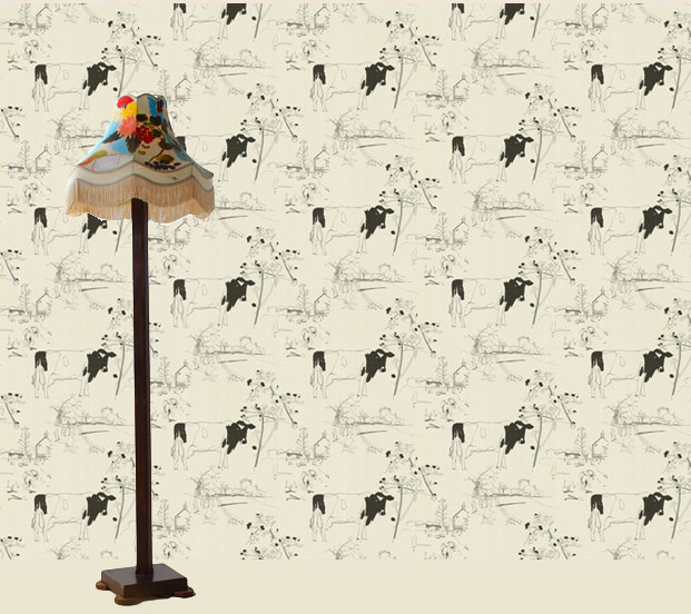 Countryside Toile Cow Wallpaper The Art Of