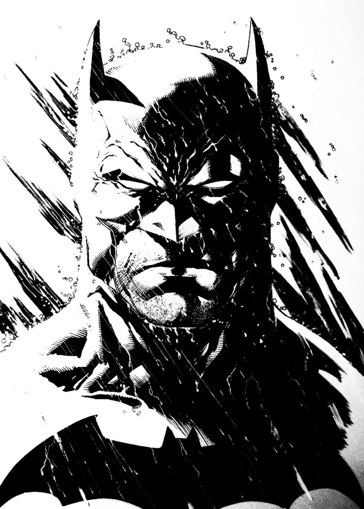 Batman Black And White Ic Art Wallpaper