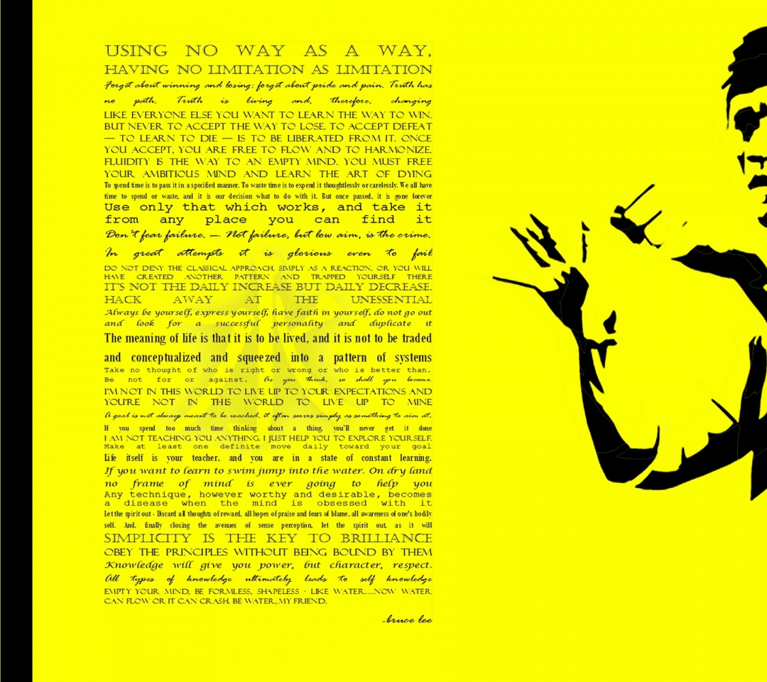 Bruce Lee Quotes Typography Yellow Background Wallpaper High