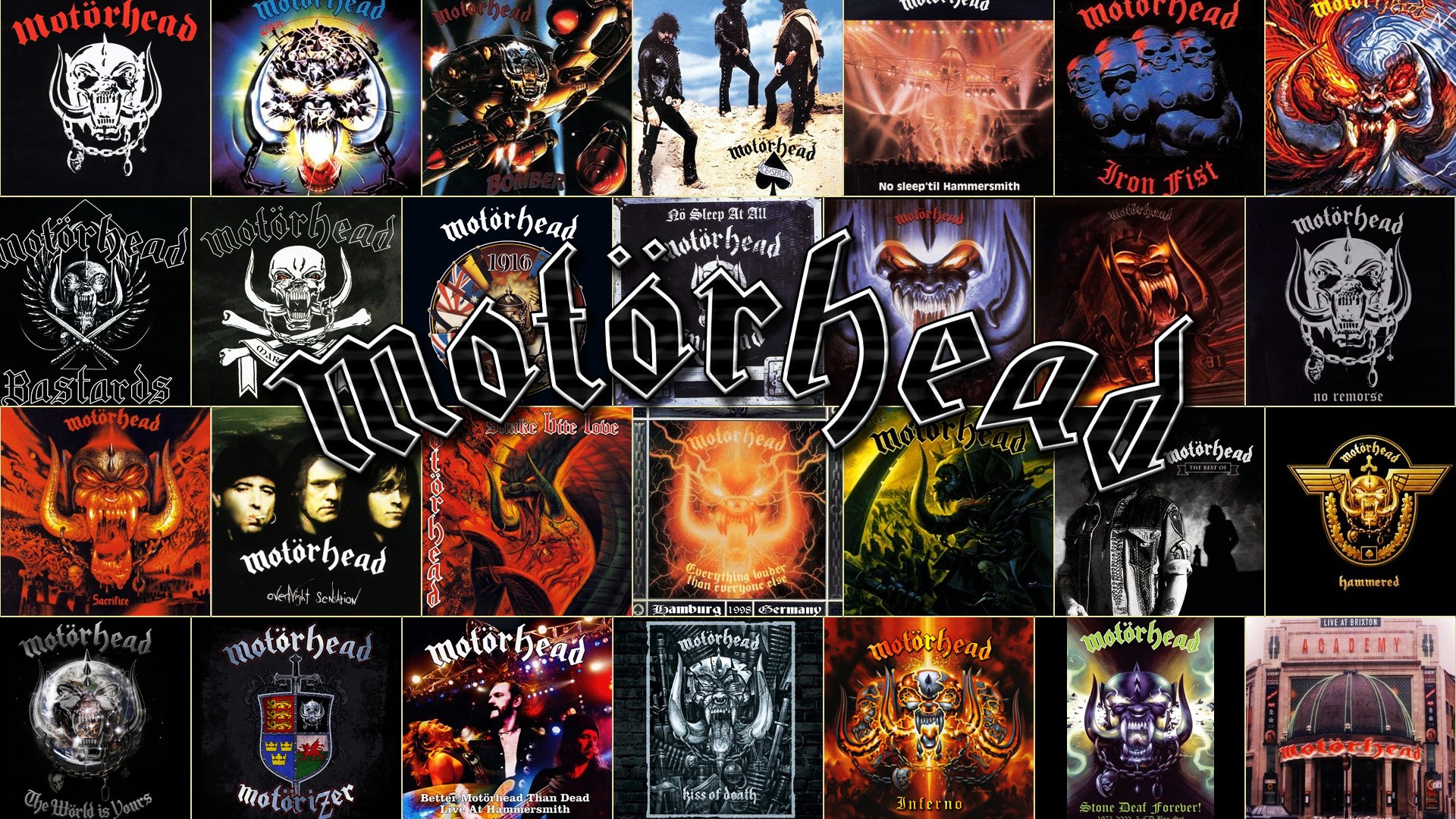 Motorhead Heavy Metal Hard Rock Collage Q Wallpaper