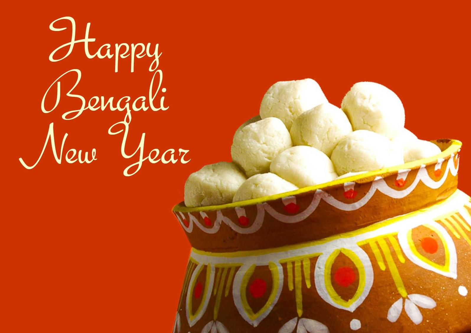 Happy New Year Bengali Greetings Wallpaper