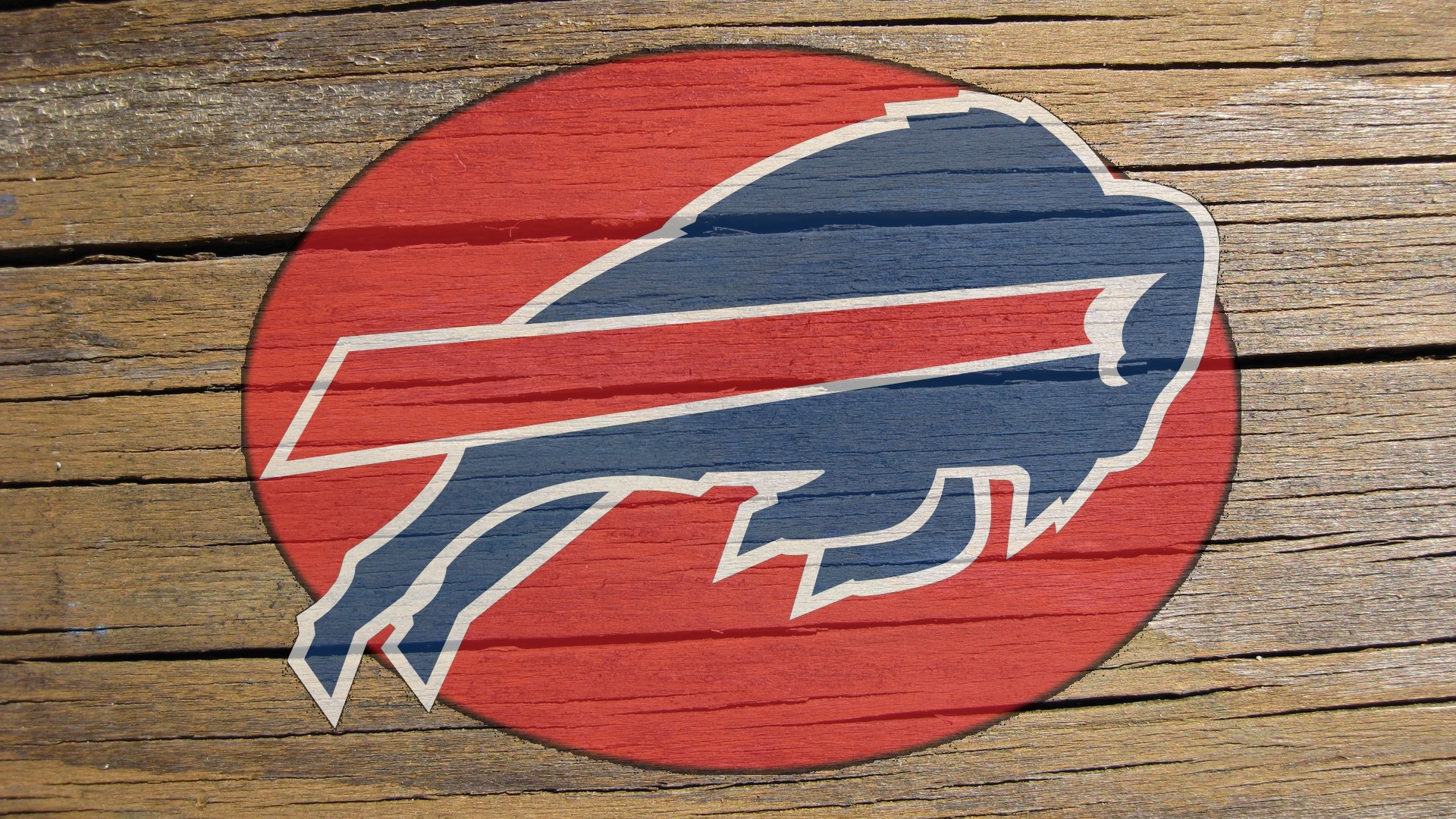 Buffalo Bills Logo On Cracked Wood