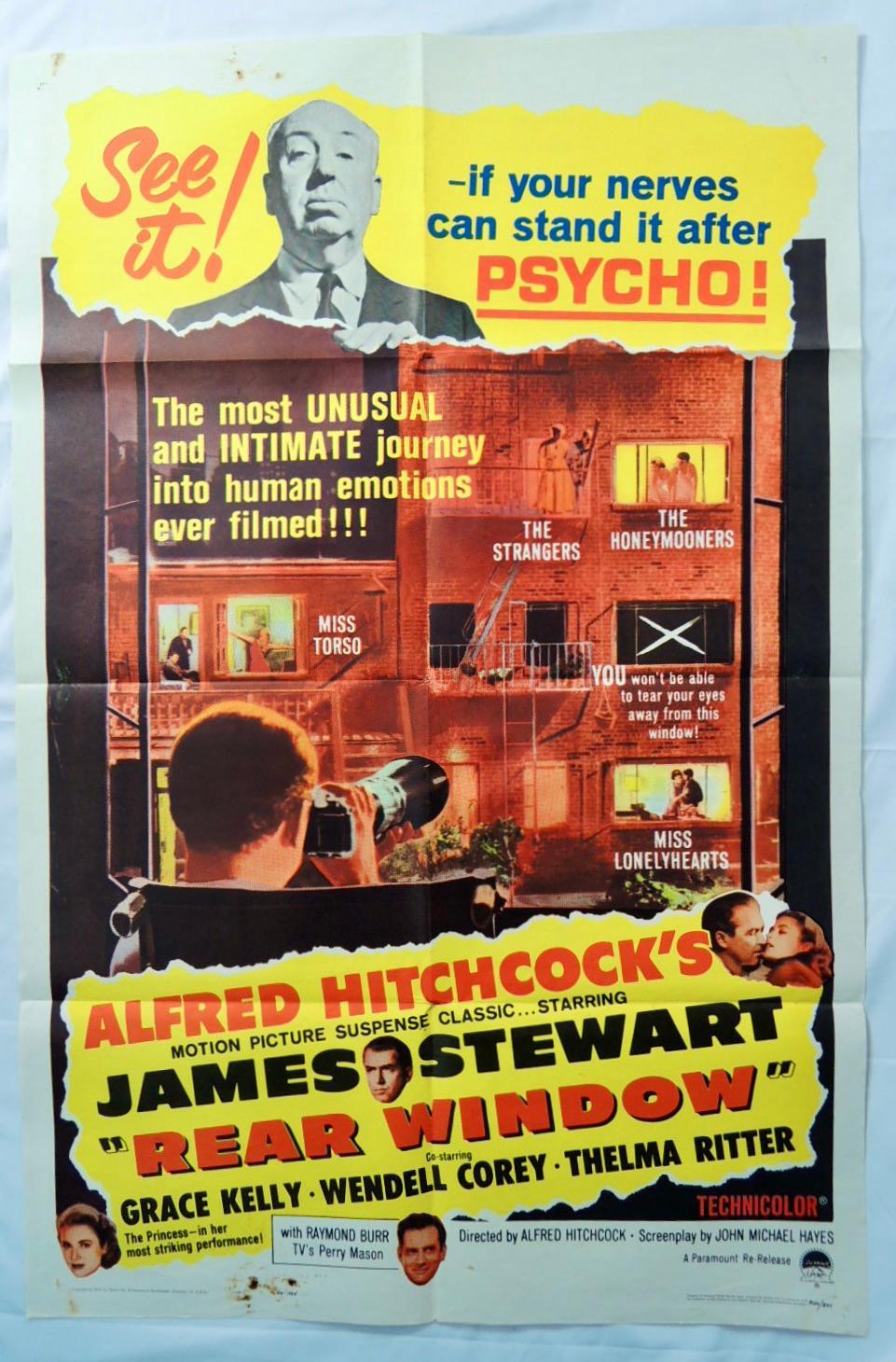 Alfred Hitchcock Rear Window Original Movie Poster Jimmy