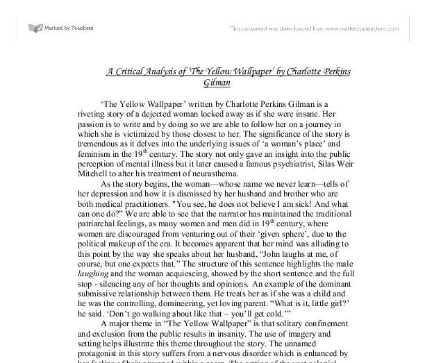 PDF The Broken Patriarchy Gender Analysis of Charlotte Perkins Gilmans The  Yellow Wallpaper Short Story  Dhianita Kusuma Pertiwi  Academiaedu