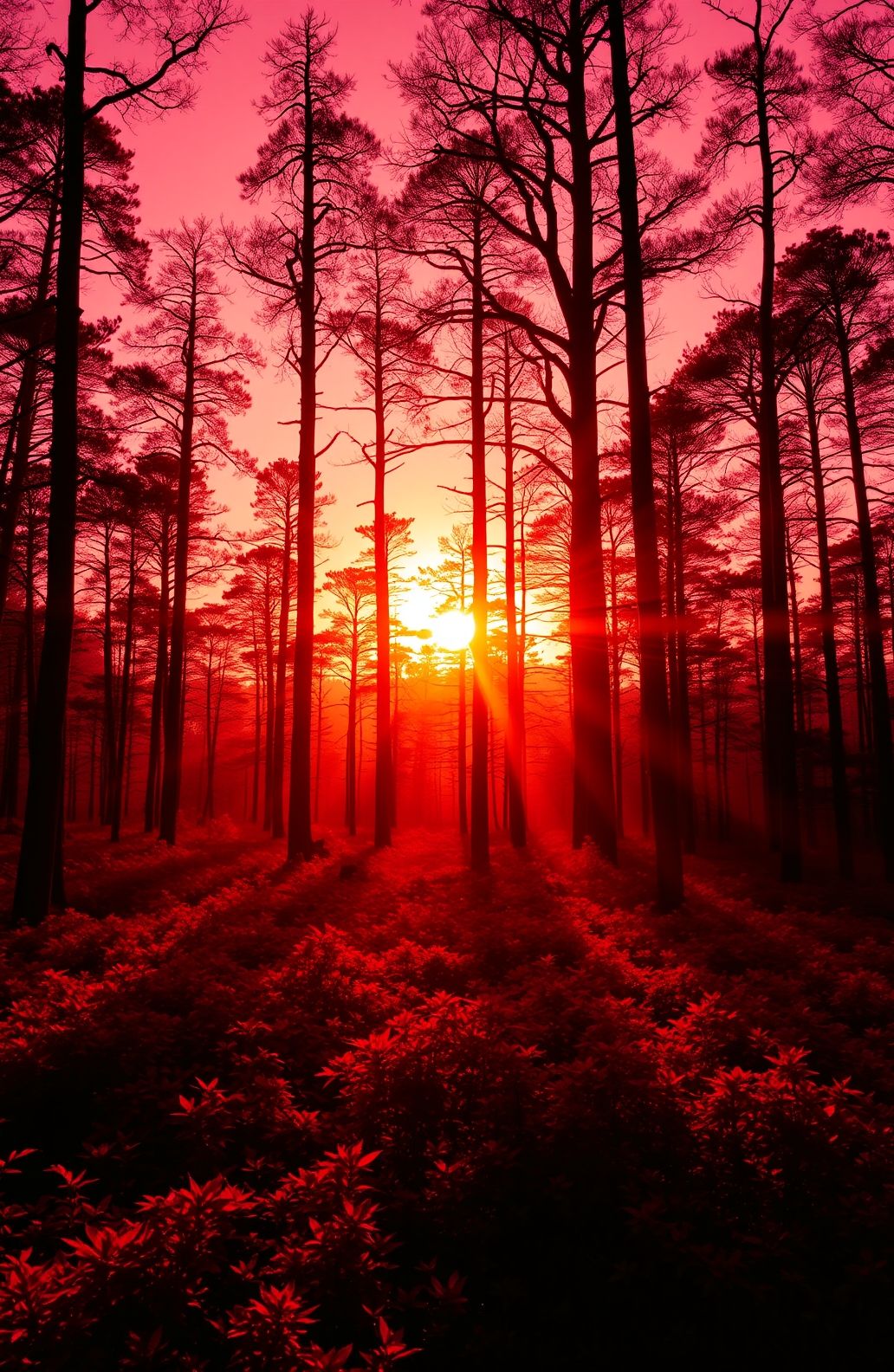 Red Forest Wallpaper