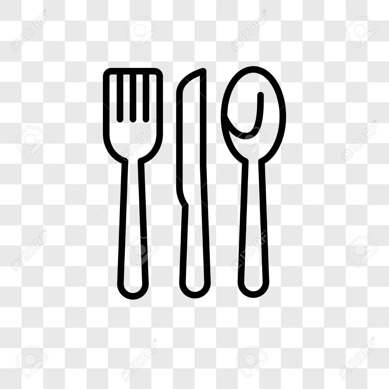 Cutlery Vector Icon Isolated On Transparent Background