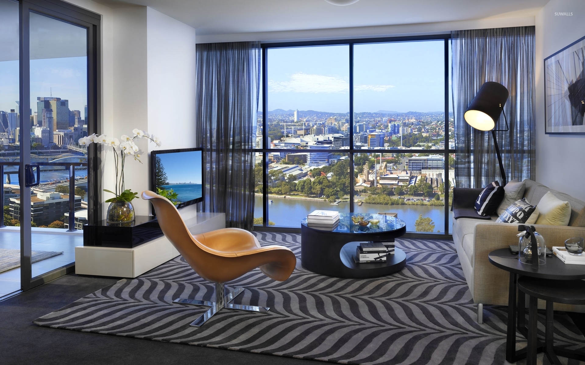 Modern Cozy Living Room Wallpaper