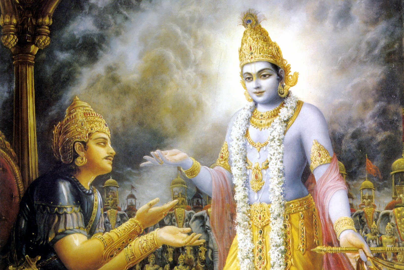 GOD Krishna and Arjun 1600x1068