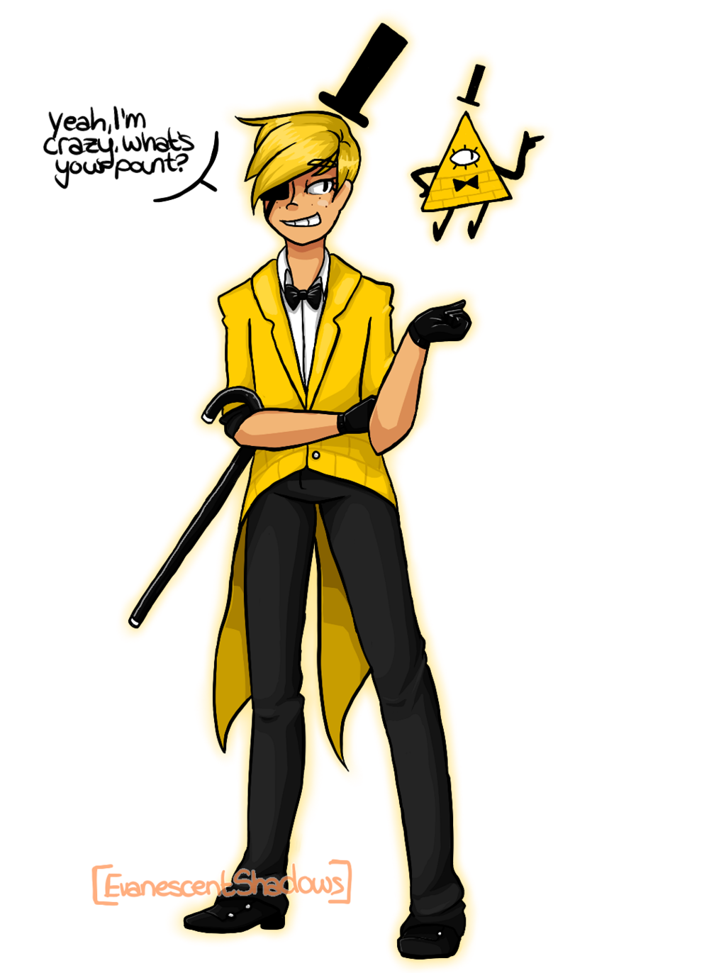 Human Bill Cipher by EvanescentShadows on