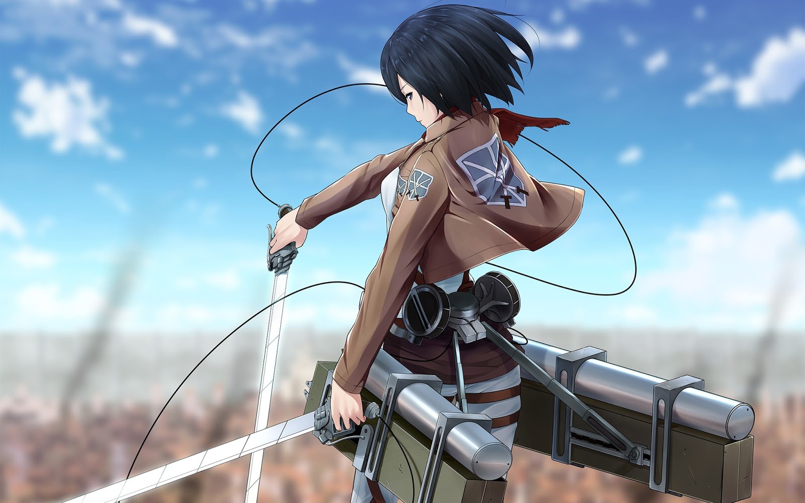  Kyojin Anime Girl Weapon 3D Maneuver Gear HD Wallpaper Backgrounds f6