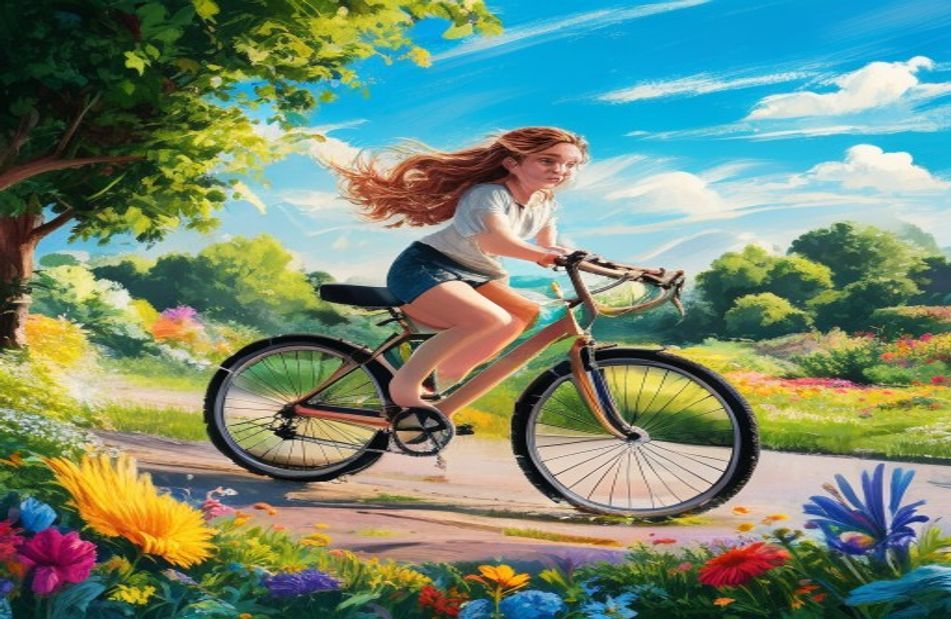 Girl And Bike Wallpaper